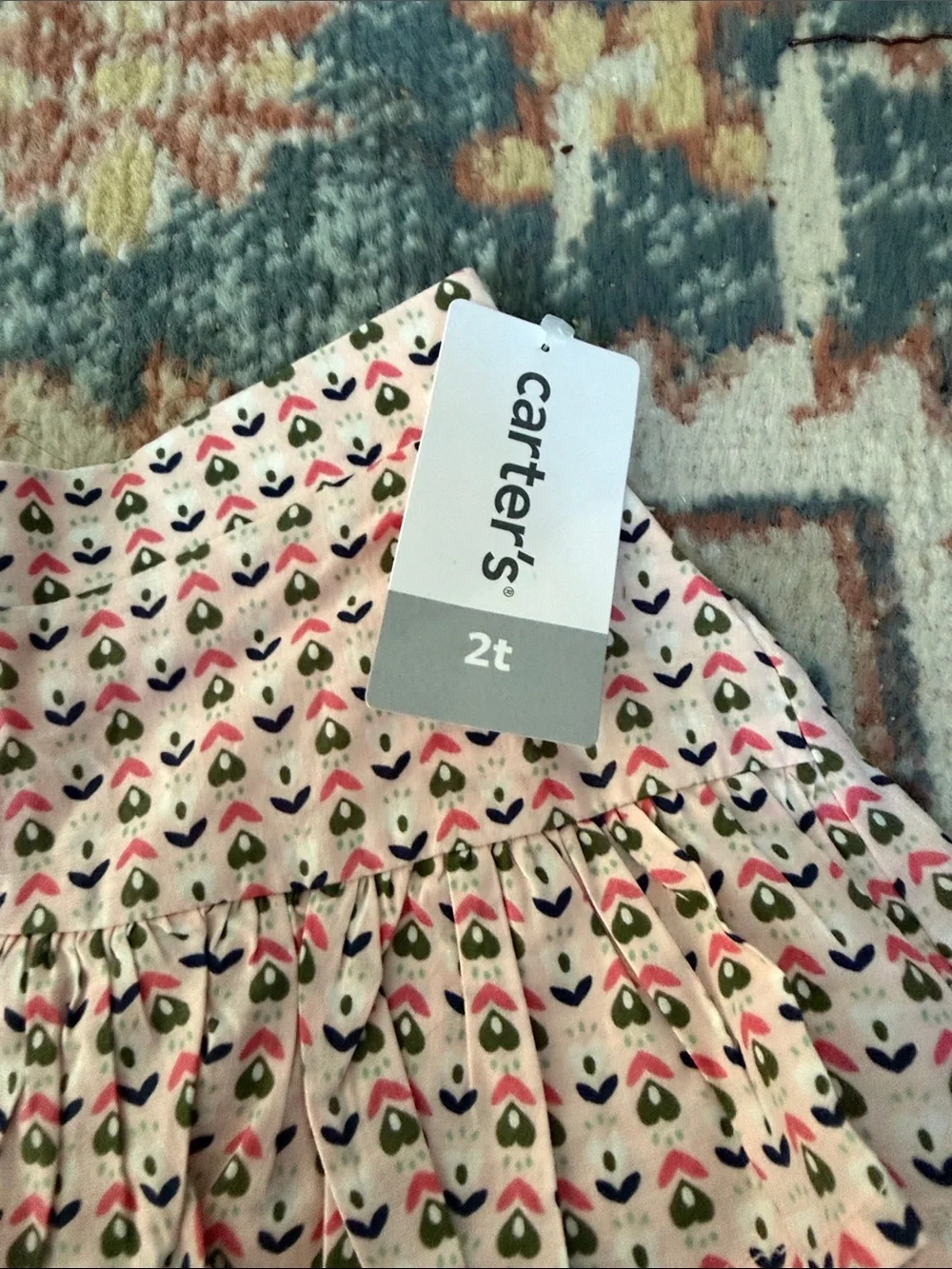 Brand New Carter's Light Pink Heart-Print Ruffle Skort